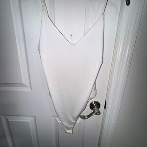 White Spaghetti Strap Bodysuit